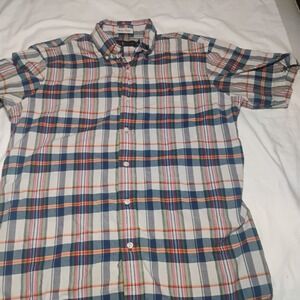 Polo Ralph Lauren‎ Men's Short Sleeve Bleeding Madras Button Down Shirt Med